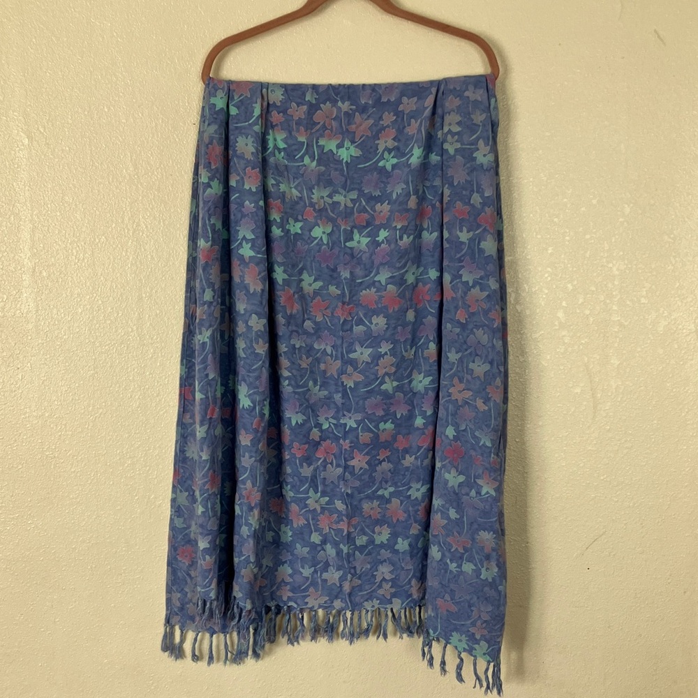 Blue Floral Women’s Swim Sarong Wrap